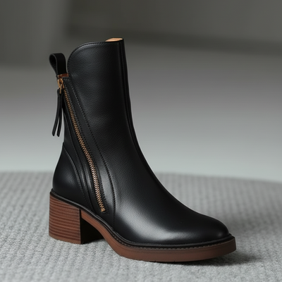 Rosa™ | Botines de Piel con Tacón Cómodo