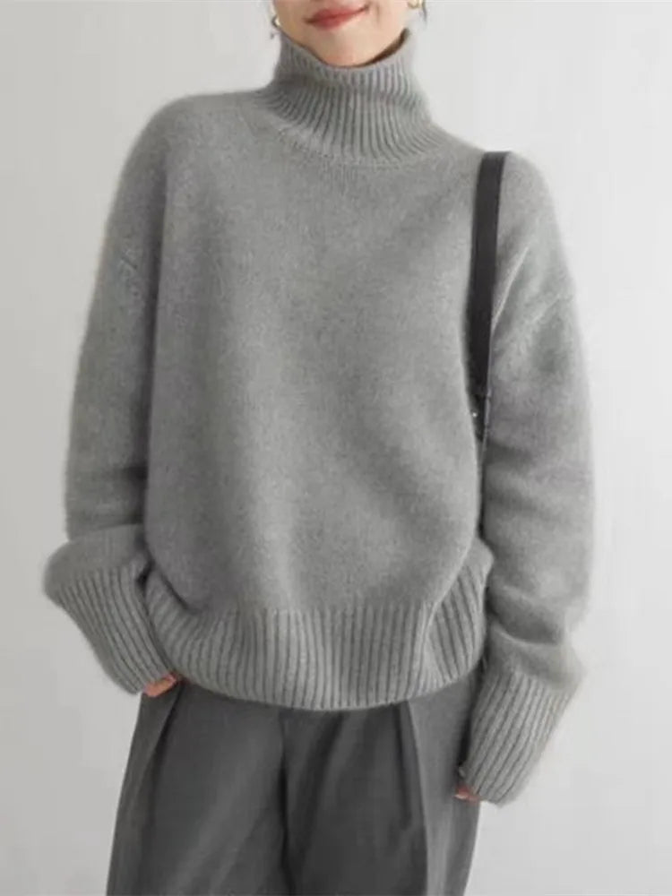 Isabella™ | Jersey de Cuello Alto de Cachemira