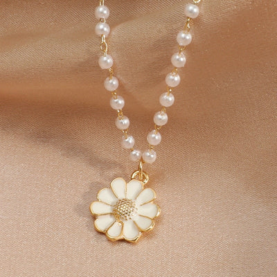 Colgante margarita con perla