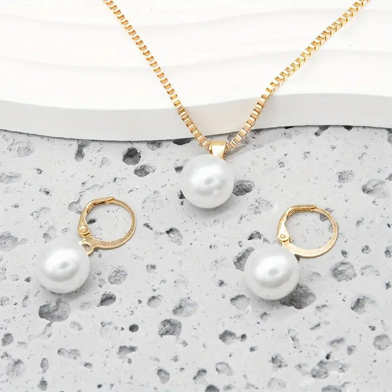 Set de joyas con perlas “Golden Grace”